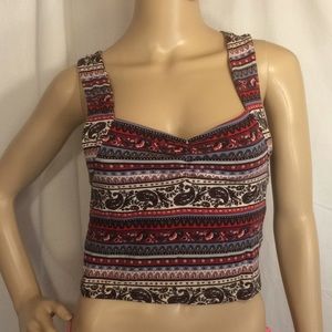 Forever 21 Paisley Open Back Tank Top, Size M